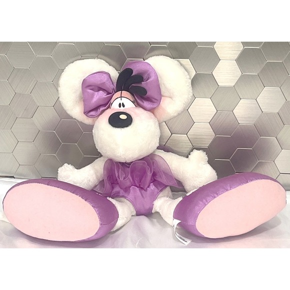 Vintage Thomas Goletz Diddl Maus Diddlina ballerina‎ mouse Purple plush Depesche - Picture 2 of 16